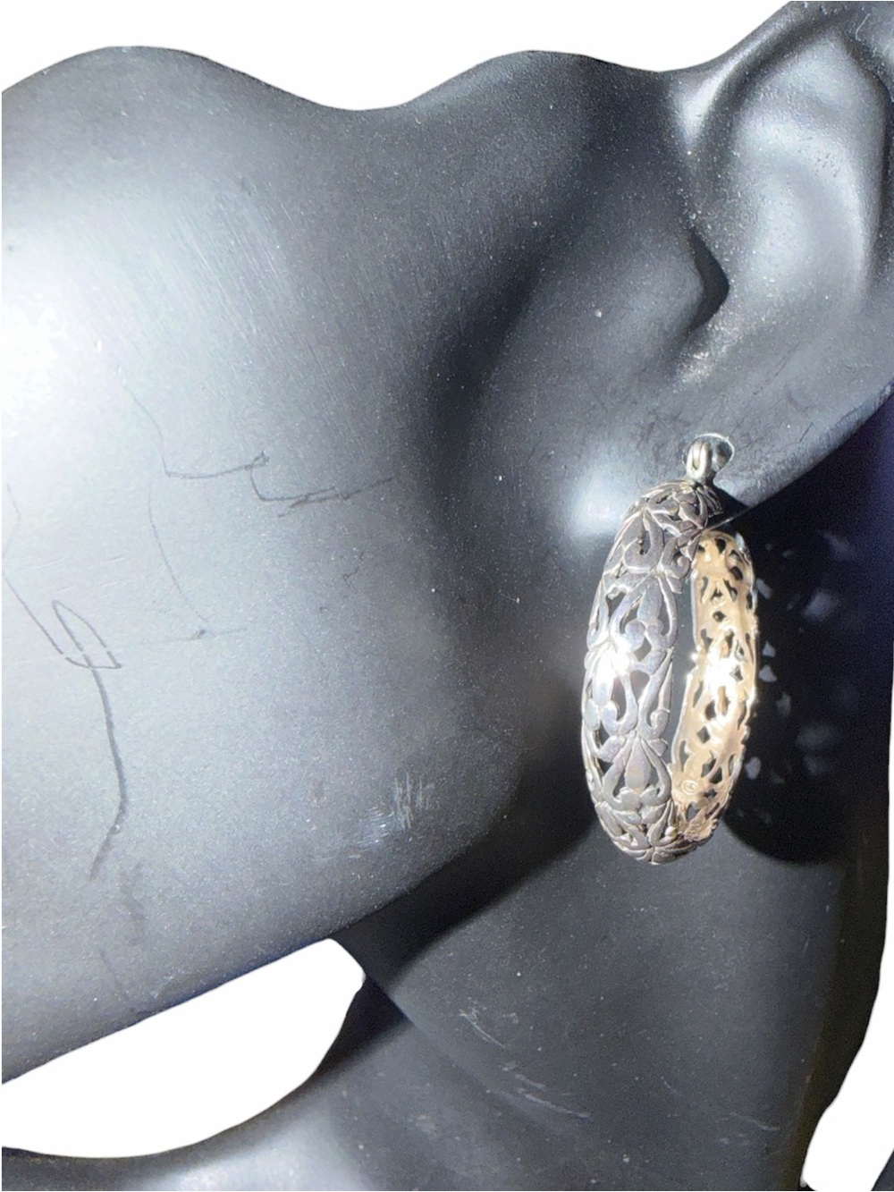 Intricate Filigree Sterling silver Hoop Earrings - Women's Jewelry